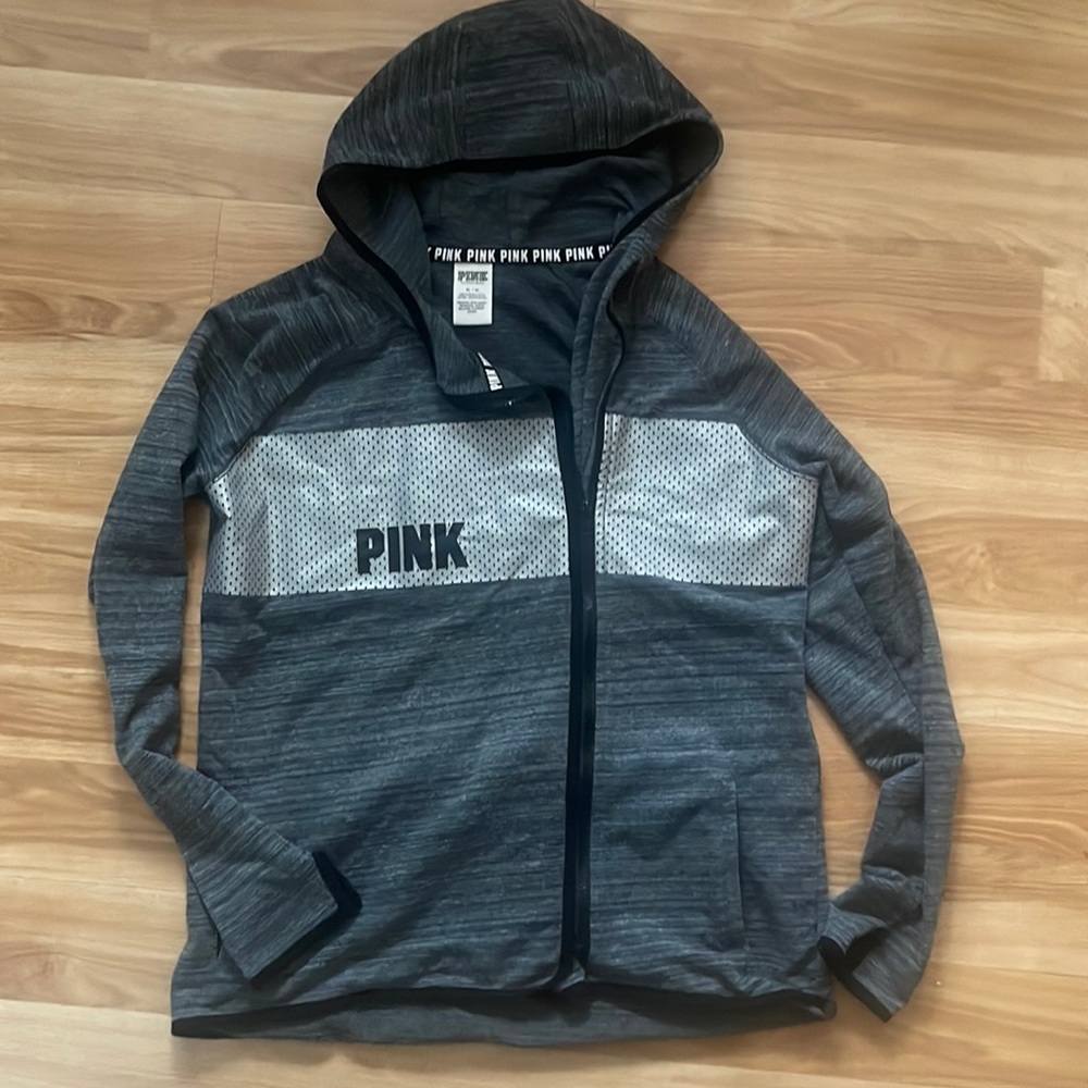 Pink hooded full zip